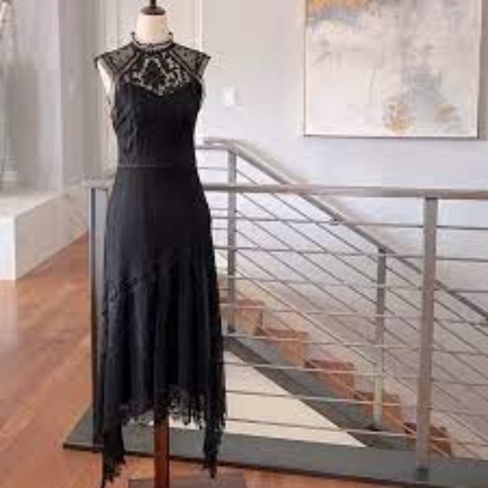 Chelsea & Violet black lace dress sleeveless small XS